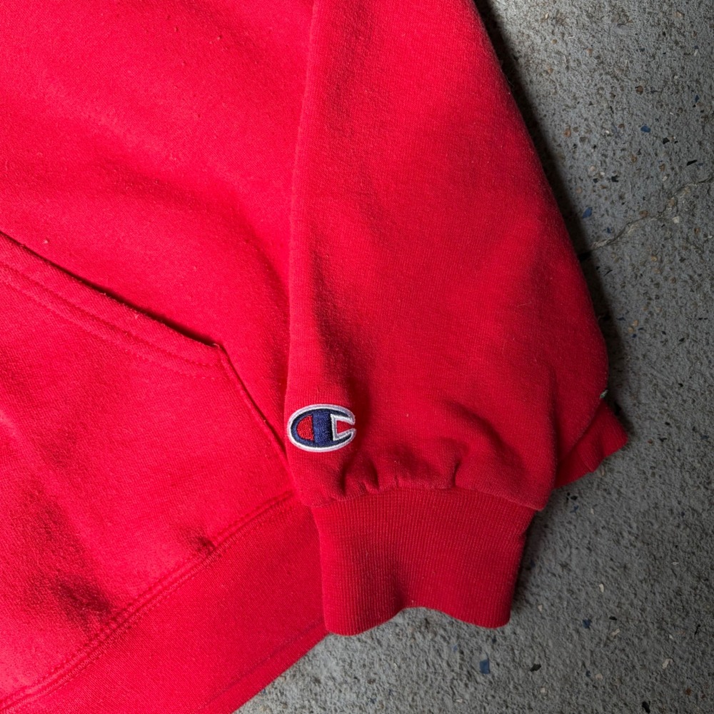 Bronze‎ 56k Champion Hoodie Mens Medium Red Old English Logo Skate Sweatshirt - Picture 4 of 4